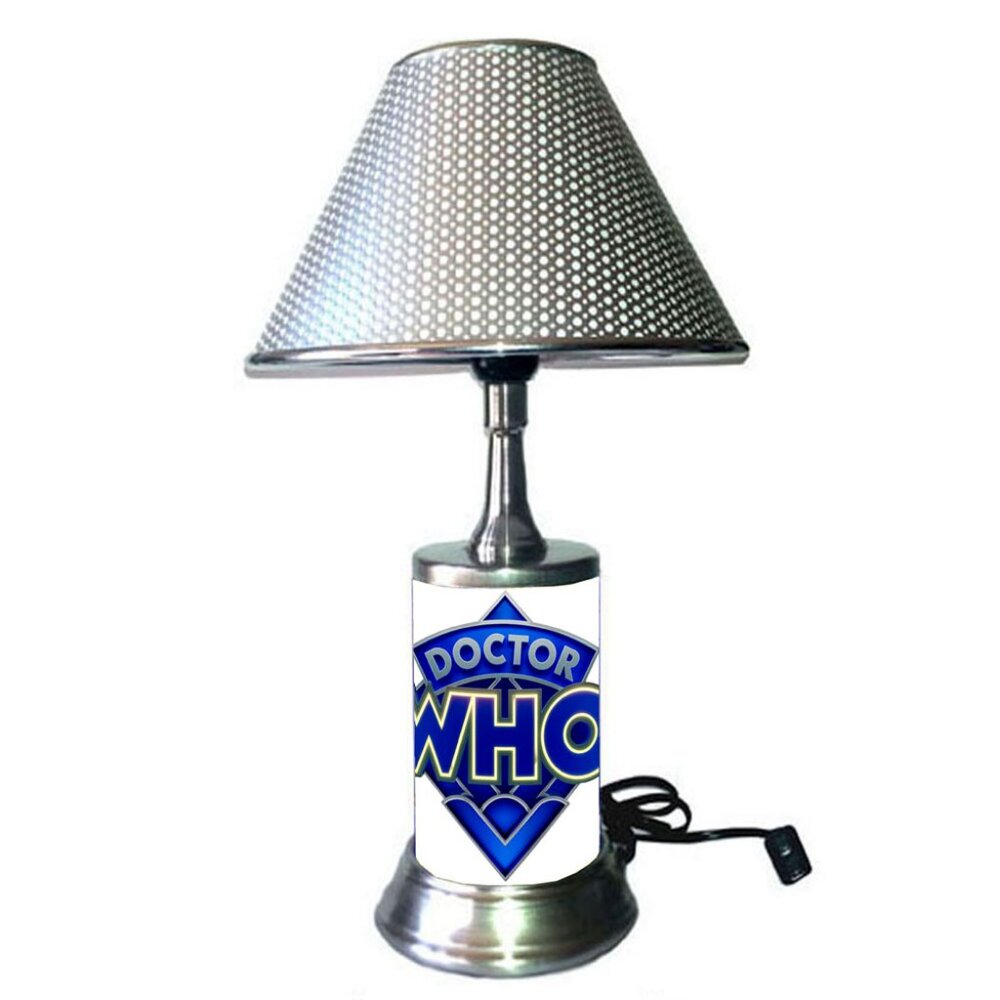 Doctor Who lamp with chrome finish shade